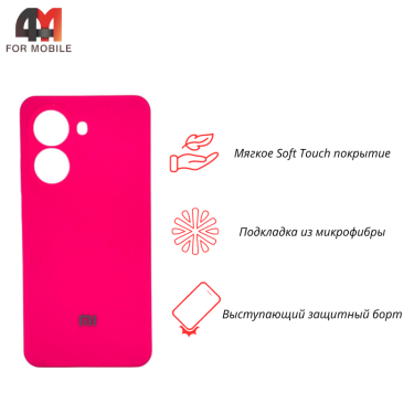 Чехол для Xiaomi Poco X7 Pro/Redmi Turbo 4 5G Silicone Case, ярко-розового цвета