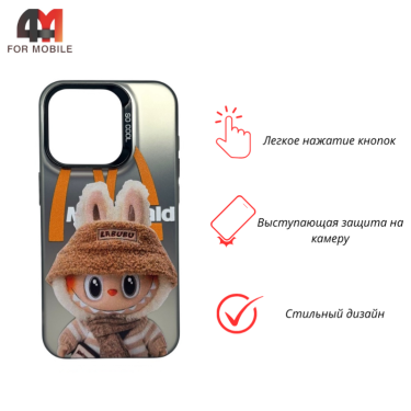Чехол для Iphone 16 Pro Labubu, бежевого цвета