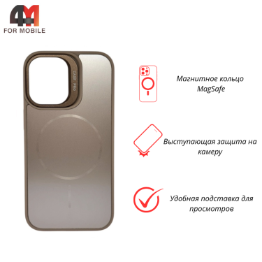Чехол для Iphone 16 Glass Pro+MagSafe, золотистого цвета