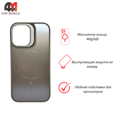 Чехол для Iphone 16 Pro Max Glass Pro+MagSafe, серого цвета