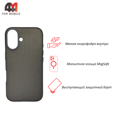 Чехол для Iphone 16 Protective Plus+MagSafe узор, коричневого цвета