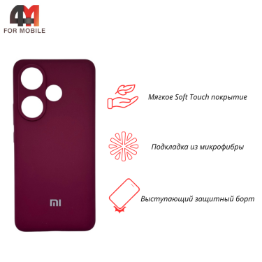 Чехол для Xiaomi Poco F6 5G Silicone Case, цвет марсала