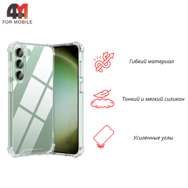 Чехол для Samsung S24 FE силиконовый, с усиленными углами, прозрачный
