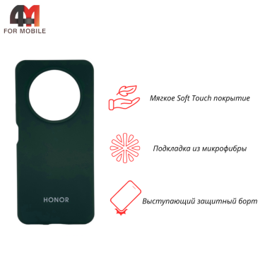Чехол для Honor X9C Smart Silicone Case, темно-зеленого цвета