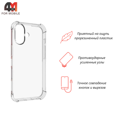 Чехол для Iphone 17 пластиковый с усиленными углами, прозрачный, Ipaky