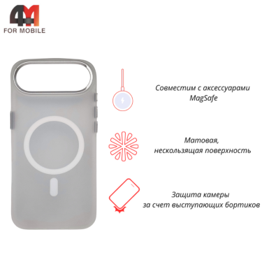 Чехол для iPhone 17 Air пластиковый с MagSafe, белого цвета, Hicool