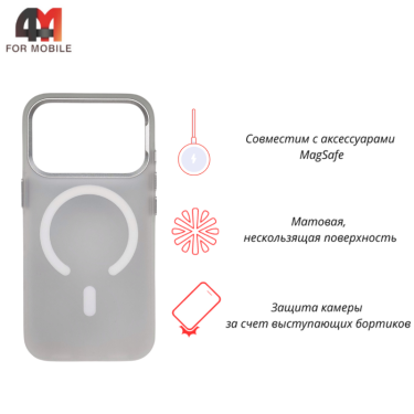 Чехол для iPhone 17 Pro пластиковый с MagSafe, белого цвета, Hicool