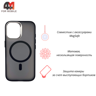 Чехол для iPhone 17 пластиковый с MagSafe, черного цвета, Hicool