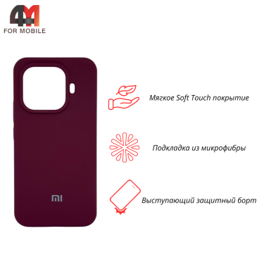 Чехол для Xiaomi Mi 15T Pro Silicone Case, цвет марсала
