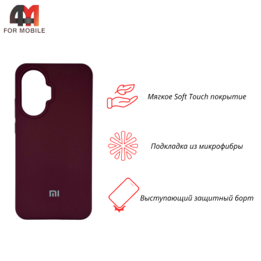 Чехол для Xiaomi Poco F7 5G Silicone Case, цвет марсала