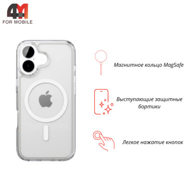 Чехол для iPhone 17 пластиковый с MagSafe, прозрачный