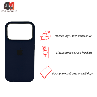 Чехол для iPhone 17 Pro Max Silicone Case Premium+MagSafe, Midnight