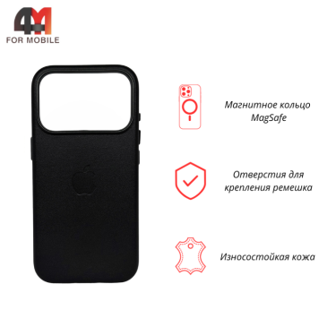 Чехол для iPhone 17 Pro Max Leather Case Premium+MagSafe, Black