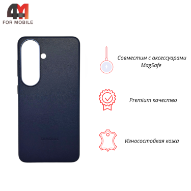Чехол для Samsung S26 Leather Case, темно-синего цвета