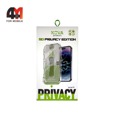 Стекло iPhone 16 Pro/17 5D, антишпион, Nova Product