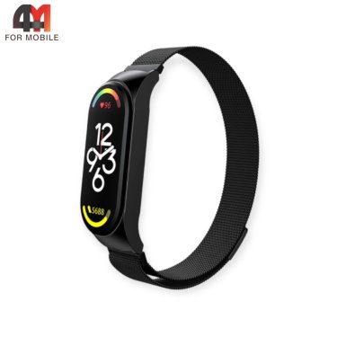Сменный браслет для Xiaomi Mi Band 8/9/10 миланская петля, черного цвета