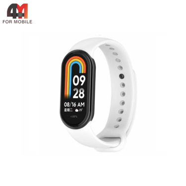 Сменный браслет для Xiaomi Mi Band 8/9/10 силиконовый, белого цвета