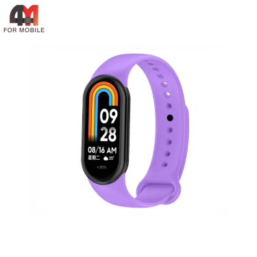 Сменный браслет для Xiaomi Mi Band 8/9/10 силиконовый, лавандового цвета