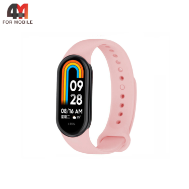 Сменный браслет для Xiaomi Mi Band 8/9/10 силиконовый, пудрового цвета