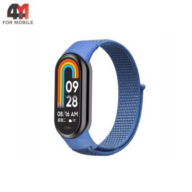 Сменный браслет для Xiaomi Mi Band 8/9/10 нейлоновый, синего цвета