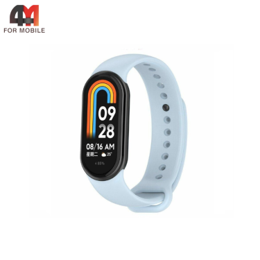 Сменный браслет для Xiaomi Mi Band 8/9/10 силиконовый, небесного цвета