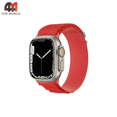 Сменный браслет для Apple Watch 42/44/45/46/49 Mm Alpine Loop, красный