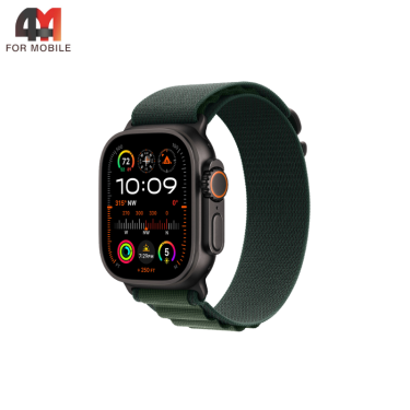 Сменный браслет для Apple Watch 42/44/45/46/49 Mm Alpine Loop, темно-зеленый