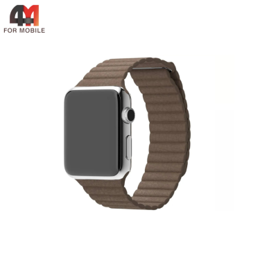 Сменный браслет для Apple Watch 42/44/45/46/49 Mm Leather, коричневый