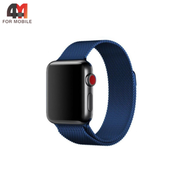 Сменный браслет для Apple Watch 38/40/41/42 (10 серия) Mm миланская петля, синий