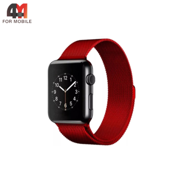 Сменный браслет для Apple Watch 42/44/45/46/49 Mm миланская петля, красный