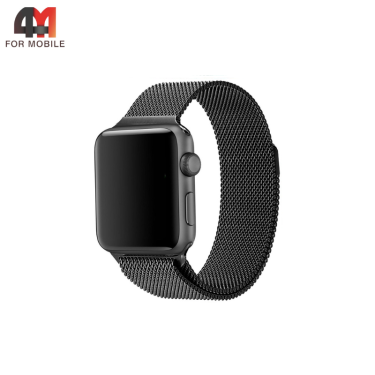 Сменный браслет для Apple Watch 42/44/45/46/49 Mm миланская петля, черный