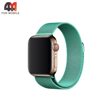 Сменный браслет для Apple Watch 42/44/45/46/49 Mm миланская петля, бирюзовый