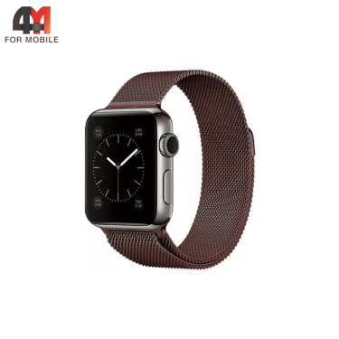 Сменный браслет для Apple Watch 42/44/45/46/49 Mm миланская петля, коричневый