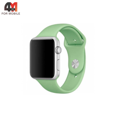 Сменный браслет для Apple Watch 38/40/41/42 (10 серия) Mm силиконовый, зеленый чай