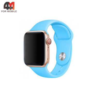 Сменный браслет для Apple Watch 42/44/45/46/49 Mm силиконовый, голубой