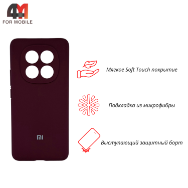 Чехол для Xiaomi Redmi Note 15 Pro Plus Silicone Case, марсала