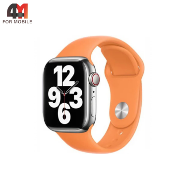 Сменный браслет для Apple Watch 42/44/45/46/49 Mm силиконовый, оранжевый
