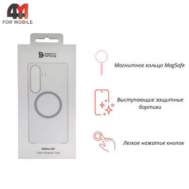 Чехол для Samsung S26 Clear Case+MagSafe, прозрачный
