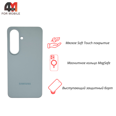 Чехол для Samsung S26 Silicone Case Premium с MagSafe, голубой