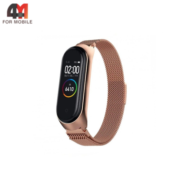 Сменный браслет для Xiaomi Mi Band 3/4 миланская петля, матовое розовое золото