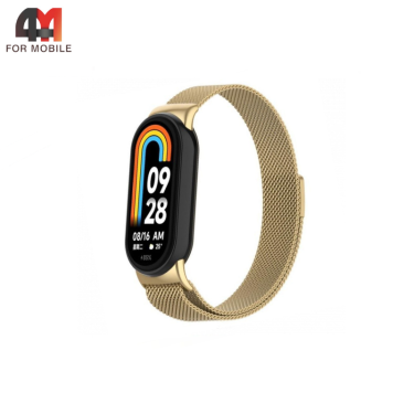 Сменный браслет для Xiaomi Mi Band 3/4 миланская петля, матовый золотистый