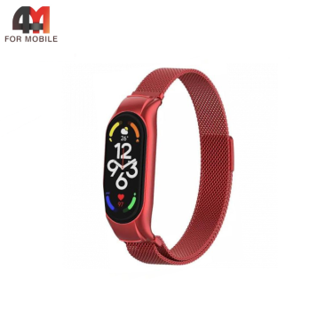 Сменный браслет для Xiaomi Mi Band 3/4 миланская петля, матовый красный