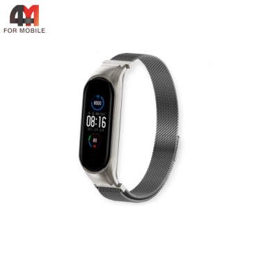 Сменный браслет для Xiaomi Mi Band 3/4 миланская петля, серый