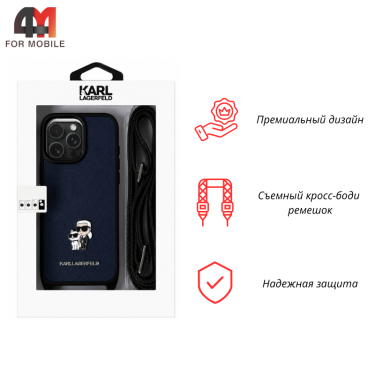 Чехол для iPhone 16 Pro Karl Lagerfeld, синий