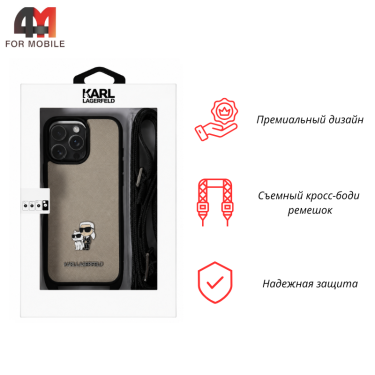 Чехол для iPhone 16 Pro Karl Lagerfeld, бежевый