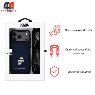 Чехол для iPhone 17 Pro Max Karl Lagerfeld, синий