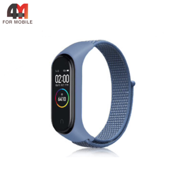 Сменный браслет для Xiaomi Mi Band 3/4/5/6/7 нейлоновый, синий