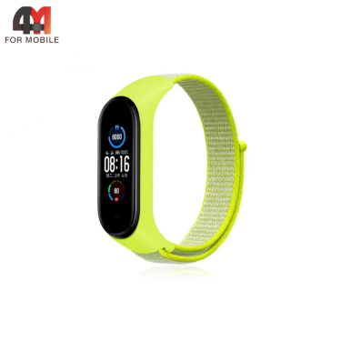 Сменный браслет для Xiaomi Mi Band 3/4/5/6/7 нейлоновый, неоновый