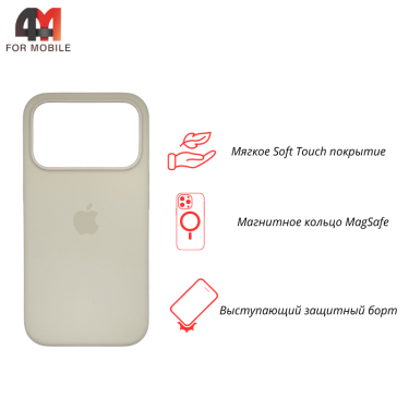 Чехол для iPhone 17 Pro Silicone Case Premium+MagSafe, Vanilla