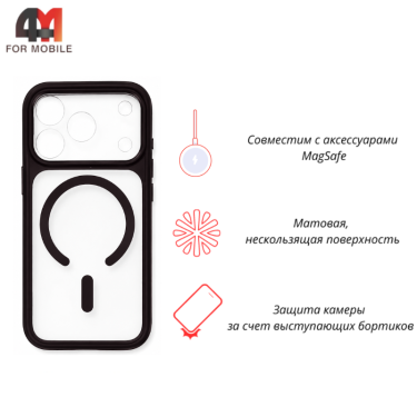 Чехол для iPhone 17 Pro Max пластиковый c MagSafe, черный, New Case